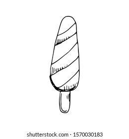 Ice Cream Doodle Icon Vector Simple Design