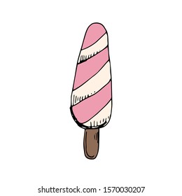 Ice Cream Doodle Icon Vector Simple Design