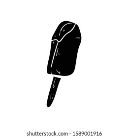 ice cream doodle icon vector hand drawing 