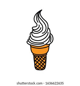 ice cream doodle icon, vector illustration