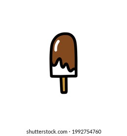 ice cream doodle icon, vector illustration