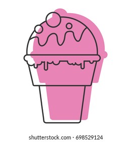 Ice cream doodle icon vector illustration for design and web isolated on white background. Ice cream vector object for labels, logos and advertising