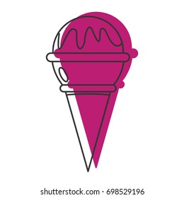 ice cream doodle icon vector illustration for design and web isolated on white background. Ice cream vector object for labels, logos and advertising