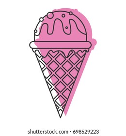  ice cream doodle icon vector illustration for design and web isolated on white background. Ice cream vector object for labels, logos and advertising