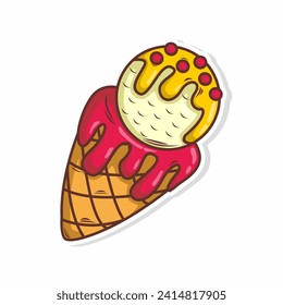 Ice cream doodle illustration art. hand draw style