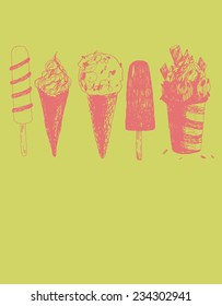 ice cream doodle set