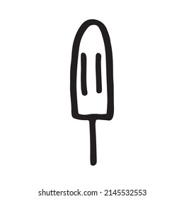Ice cream doodle set. Simple isolated vector illustration. Black on white backgroud.