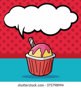 ice cream doodle, speech bubble