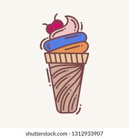 Ice cream in doodle style