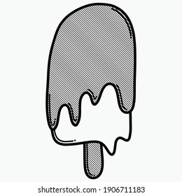 ice cream doodle vector icon. Drawing sketch illustration hand drawn line.