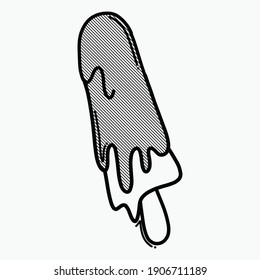 ice cream doodle vector icon. Drawing sketch illustration hand drawn line.