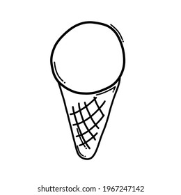 Ice cream Doodle vector icon. Drawing sketch illustration hand drawn cartoon line.