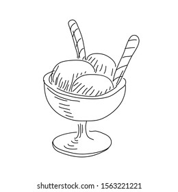 ice cream doodle vector illustration isolated on white background