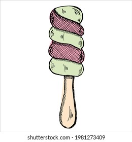 Doodle De Helado. Ilustración vectorial.