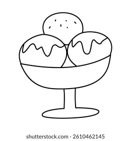 Ice cream doodle.Isolated on white background