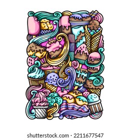 Ice Cream Doodles Vector Illustrations