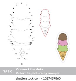 Ice Cream. Dot to dot educational game for kids.