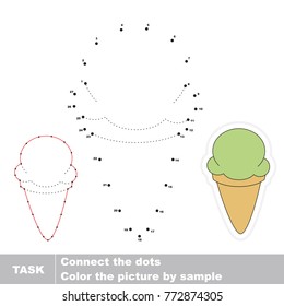 Ice Cream. Dot to dot educational game for kids.