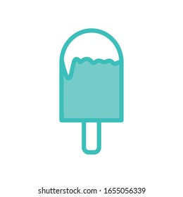 Ice cream dou color style icon design, Sweet dessert food flavor scoop summer dairy and tasty Vector illustration