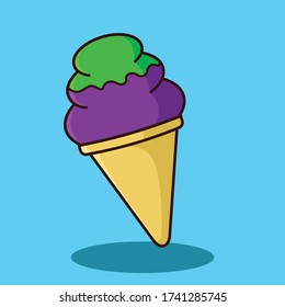 ice cream double flavor melon and grape