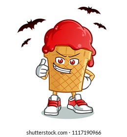 ice cream dracula vector cartoon illustration