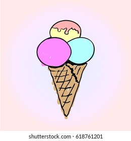 Ice Cream Drawing Stock Vector (Royalty Free) 618761201 | Shutterstock