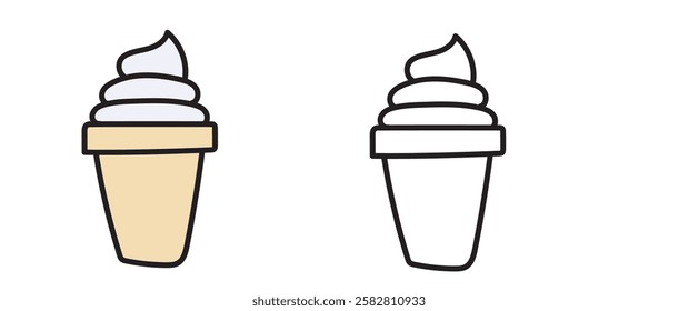 ice cream drawing page. Simple ice cream design for children's coloring page. black and white ice cream vector design