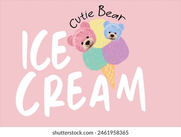 Eiszeichnung. Vektorillustration Design für Modegrafik, Slogan T-Shirts, T-Shirts