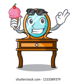 With ice cream dressing table character cartoon