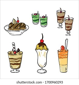 ilustración vectorial de las bebidas heladas
