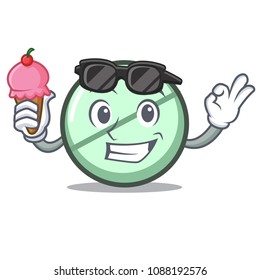 With ice cream drug tablet character cartoon