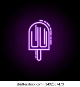 Ice cream dusk style neon icon. Elements of birthday set. Simple icon for websites, web design, mobile app, info graphics