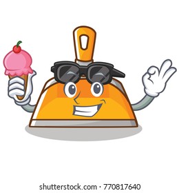 With ice cream dustpan character cartoon style