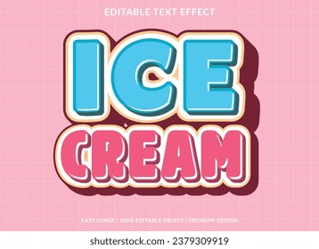 ice cream editable text effect template use for business brand and logo