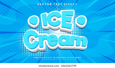 Ice Cream editable Text effect Template with cartoon style