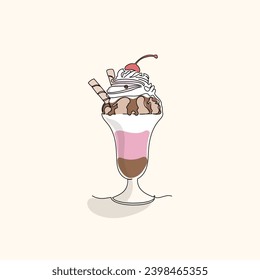 Eis Cream Elegante Eine Symphonie von einer Linie Kunst für Ihre grafischen Projekte