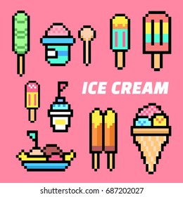 Ice cream. Elements Design. Illustration and icon.