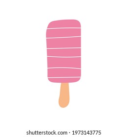 Ice cream elements on a stick.
Sweet summer delicacy with different tastes, isolated popsicle with different topping.Vector illustration for web,design, print.