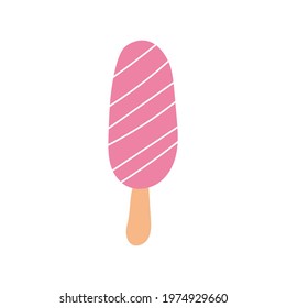 Ice cream elements on a stick.
Sweet summer delicacy with different tastes, isolated popsicle with different topping.Vector illustration for web,design, print.