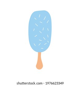 Ice cream elements on a stick.
Sweet summer delicacy with different tastes, isolated popsicle with different topping.Vector illustration for web,design, print.