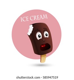 Ice Cream emblem, poster, logo vector illustration.