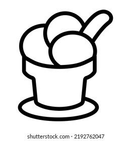 Ice cream emoji icon vector isolated on white background