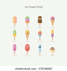 Ice cream Emoji Vector illustration