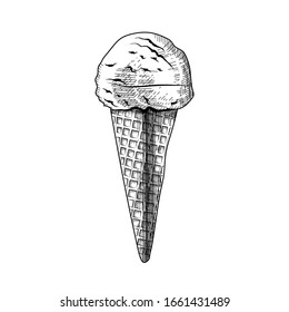 Eis im Stilstil, Vektorillustration einzeln auf weißem Hintergrund