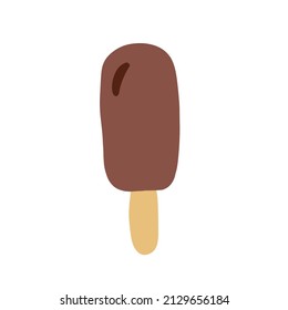 Ice cream eskimo dessert. Cute cartoon vector illustration. Hand drawn icecream