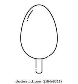 Ice cream Eskimo oval shape on stick Outline linear icon concept World Ice Cream Day design element