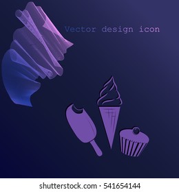 Ice cream, eskimo pie and cupcake icon.