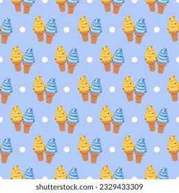 patrón de tela de helado con círculo 