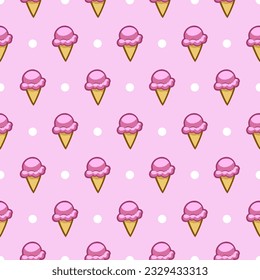 ice cream fabric pattern with circle 