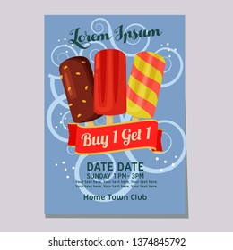 ice cream fair week popsicle poster template